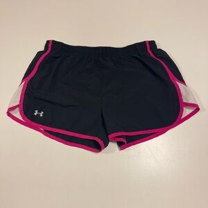 Under Armour Women's Athletic Shorts Black with Pink Trim